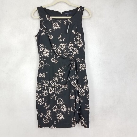 NEW Banana Republic Size 4 Floral Shift Dress in Black and Ivory Floral $110 - Picture 1 of 10